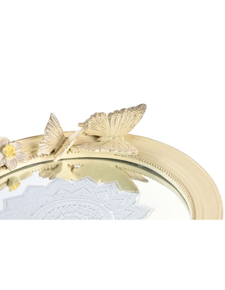 Centre de Table DKD Home Decor 24 x 22,6 x 18 cm Beige Papillons