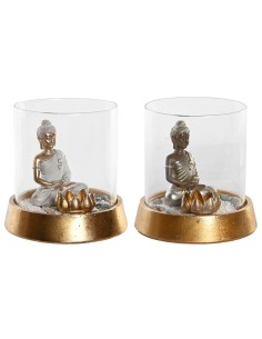 Figurine Décorative DKD Home Decor Argenté Doré Oriental 16 x 16 x 18 cm (2 Unités)