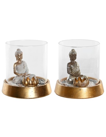 Figurine Décorative DKD Home Decor Argenté Doré Oriental 16 x 16 x 18 cm (2 Unités)