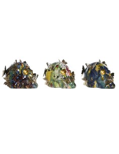 Figurine Décorative DKD Home Decor 15,5 x 10,5 x 11 cm Multicouleur Crâne (3 Unités)