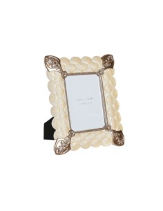 Cadre photo DKD Home Decor 22,8 x 2,6 x 28,6 cm Verre Cuivre Blanc Résine Romantique