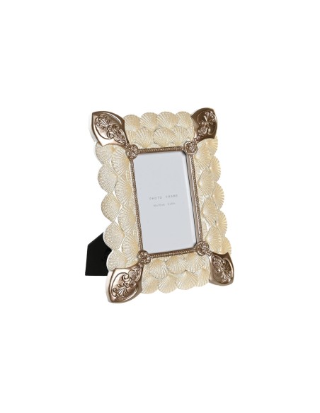 Cadre photo DKD Home Decor 20,4 x 2,5 x 26 cm Cuivre Blanc Résine Romantique