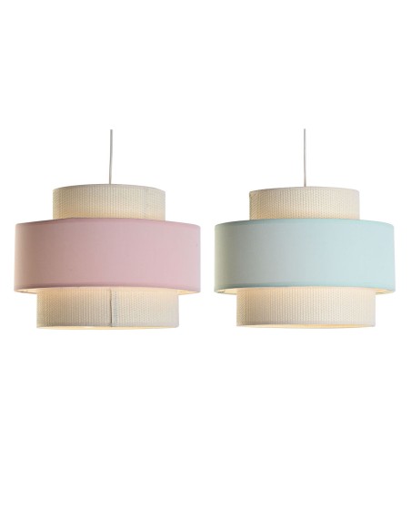 Suspension DKD Home Decor 40 x 40 x 30 cm Vert Rose clair 50 W (2 Unités)