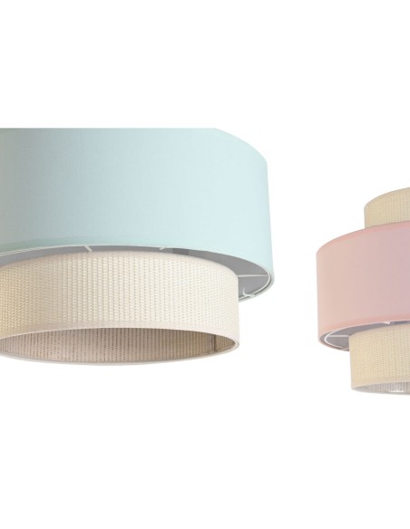 Suspension DKD Home Decor 40 x 40 x 30 cm Vert Rose clair 50 W (2 Unités)