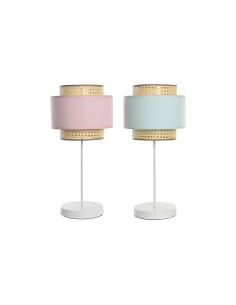 Lampe de bureau DKD Home Decor Métal Vert Rose clair 220 V 50 W 26 x 26 x 55 cm (2 Unités)