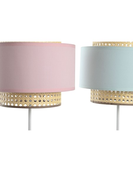 Lampe de bureau DKD Home Decor Métal Vert Rose clair 220 V 50 W 26 x 26 x 55 cm (2 Unités)
