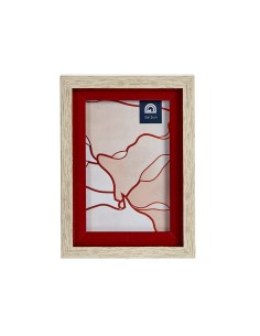 Cadre photo Verre Rouge Bois Marron Plastique (13,5 x 18,8 x 2 cm) (6 Unités) 2