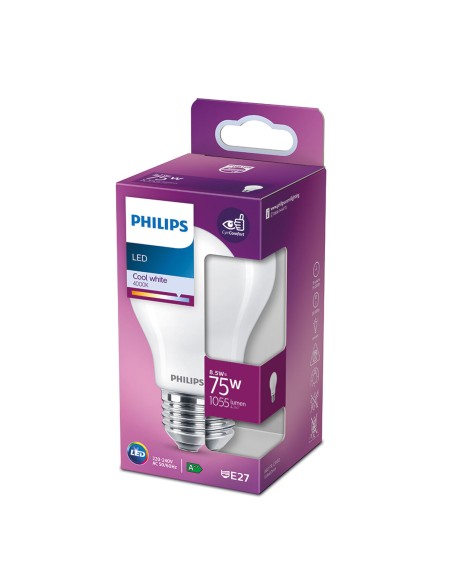 Lampe LED Philips Standard E 8,5 W E27 1055 lm Ø 6 x 10,4 cm (4000 K)