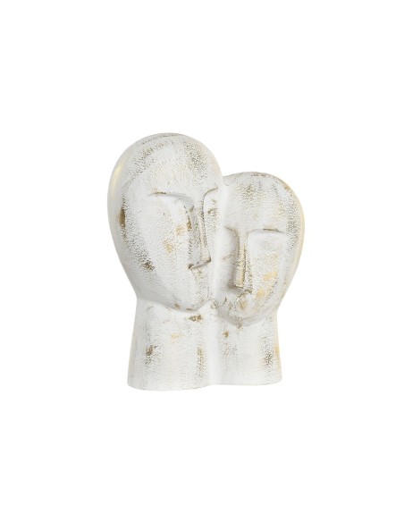 Figurine Décorative DKD Home Decor 23 x 10 x 30 cm Visage Doré Aluminium Blanc