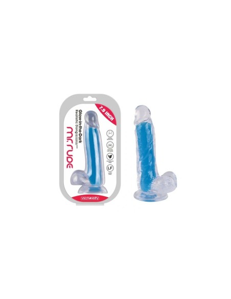 Gode réaliste VSCNOVELTY TPE Bleu 20 cm