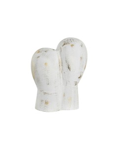 Figurine Décorative DKD Home Decor 23 x 10 x 30 cm Visage Doré Aluminium Blanc 2
