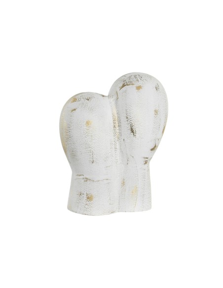 Figurine Décorative DKD Home Decor 23 x 10 x 30 cm Visage Doré Aluminium Blanc