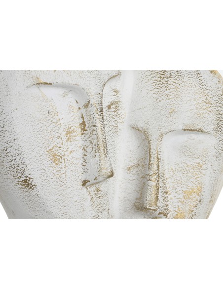 Figurine Décorative DKD Home Decor 23 x 10 x 30 cm Visage Doré Aluminium Blanc