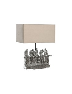 Lampe de bureau DKD Home Decor 36 x 21,5 x 43 cm Argenté Beige Métal Résine 220 V 50 W