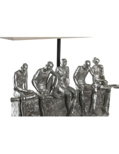 Lampe de bureau DKD Home Decor 36 x 21,5 x 43 cm Argenté Beige Métal Résine 220 V 50 W 2