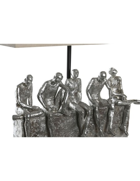 Lampe de bureau DKD Home Decor 36 x 21,5 x 43 cm Argenté Beige Métal Résine 220 V 50 W