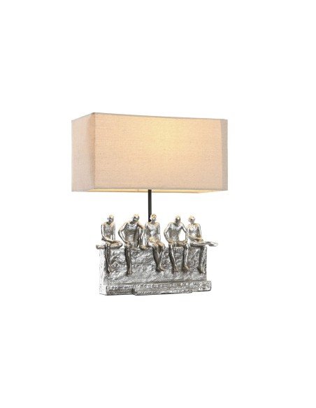 Lampe de bureau DKD Home Decor 36 x 21,5 x 43 cm Argenté Beige Métal Résine 220 V 50 W