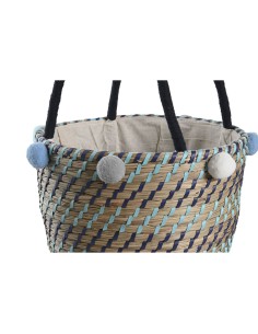 Set de basket DKD Home Decor Polyester Pompons 43 x 43 x 43 cm Herbier marin 2