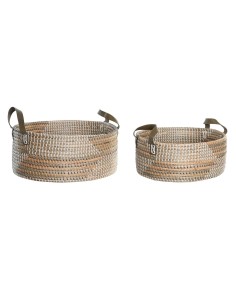 Set de basket DKD Home Decor 45 x 35 x 18 cm Polyuréthane Tropical Herbier marin