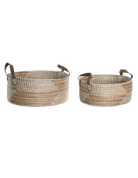 Set de basket DKD Home Decor 45 x 35 x 18 cm Polyuréthane Tropical Herbier marin