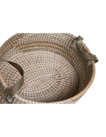 Set de basket DKD Home Decor 45 x 35 x 18 cm Polyuréthane Tropical Herbier marin