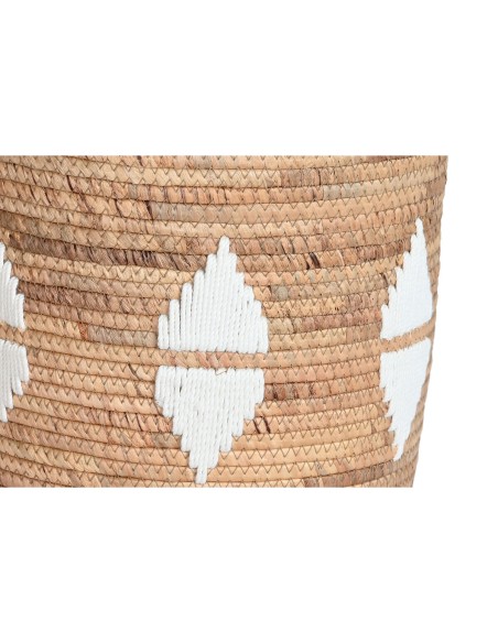 Set de basket DKD Home Decor Blanc Naturel Corde Herbier marin Boho 46 x 46 x 48 cm