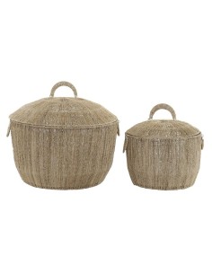 Set de basket DKD Home Decor Marron Multicouleur Naturel Jute Métal Boho 51 x 51 x 48 cm