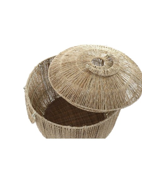 Set de basket DKD Home Decor Marron Multicouleur Naturel Jute Métal Boho 51 x 51 x 48 cm