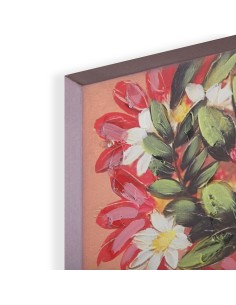 Cadre Versa Rose Fleurs Toile Pin 2,8 x 90 x 120 cm 2