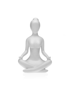 Figurine Décorative Versa Blanc Yoga 12 x 20 x 10 cm Résine