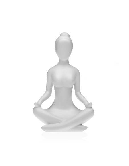 Figurine Décorative Versa Blanc Yoga 12 x 20 x 10 cm Résine