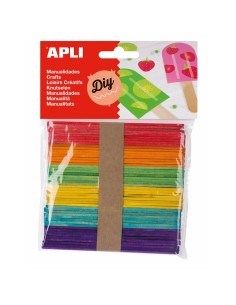 Matériaux pour travaux manuels Apli Multicouleur Bois 114 x 10 mm Bâton de glace (5 Unités) (50 Unités) 2