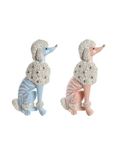 Figurine Décorative DKD Home Decor 18 x 10 x 30,5 cm Scandi Bleu Rose (2 Unités)