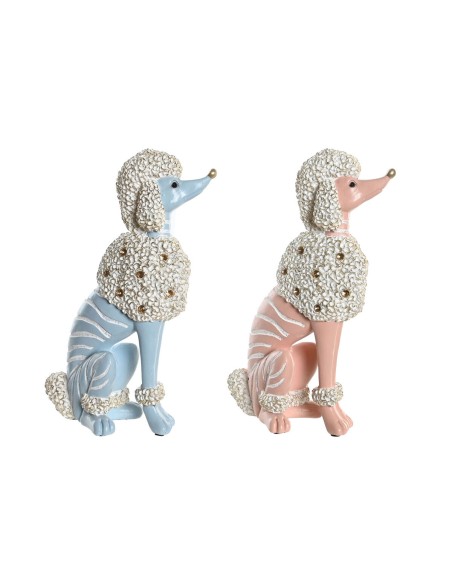 Figurine Décorative DKD Home Decor 18 x 10 x 30,5 cm Scandi Bleu Rose (2 Unités)