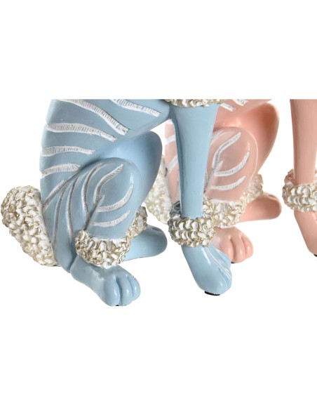 Figurine Décorative DKD Home Decor 18 x 10 x 30,5 cm Scandi Bleu Rose (2 Unités)