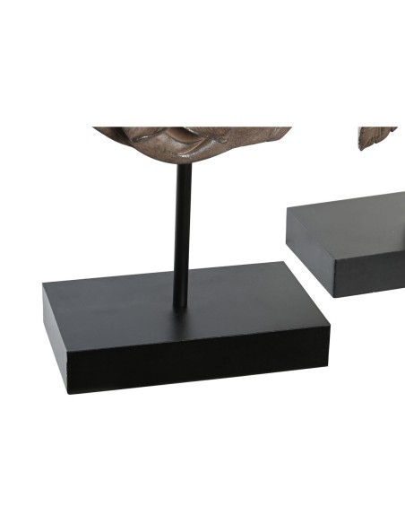 Figurine Décorative DKD Home Decor 23 x 8 x 42 cm Noir Marron Buda Oriental (2 Unités)