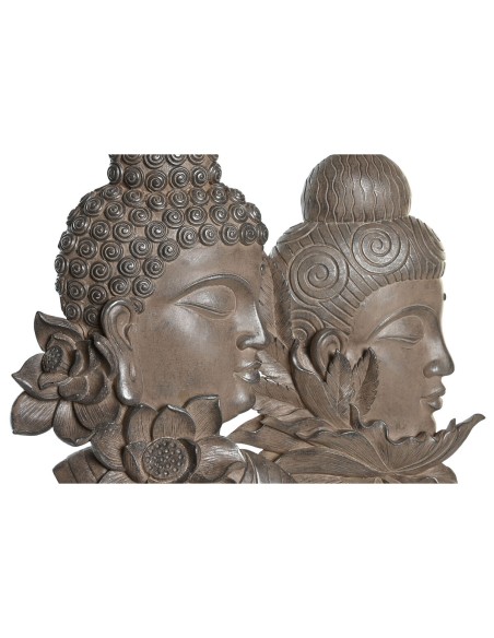 Figurine Décorative DKD Home Decor 23 x 8 x 42 cm Noir Marron Buda Oriental (2 Unités)