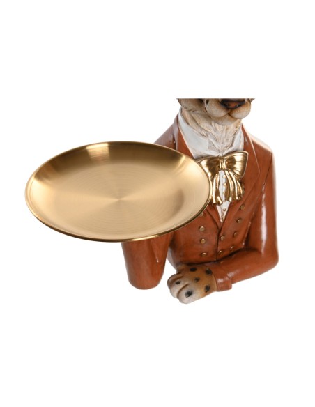 Figurine Décorative DKD Home Decor 17,5 x 11 x 23,5 cm Bleu Doré Marron Léopard Colonial (2 Unités)