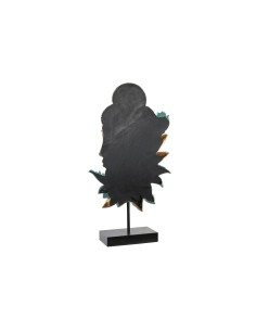 Figurine Décorative DKD Home Decor 22 x 8 x 42,5 cm Noir Doré Buda Turquoise Oriental (2 Unités) 2