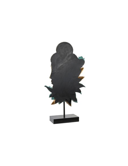 Figurine Décorative DKD Home Decor 22 x 8 x 42,5 cm Noir Doré Buda Turquoise Oriental (2 Unités)