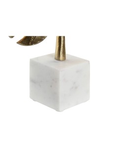 Figurine Décorative DKD Home Decor 28 x 7,5 x 47 cm Doré Blanc Tropical Feuille d'une plante 2