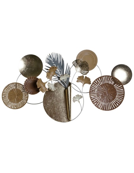 Figurine Décorative DKD Home Decor 90 x 8,3 x 49 cm Gris Doré Cuivre Cercles