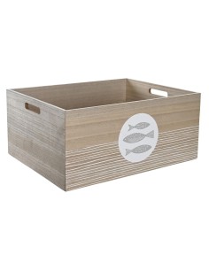 Boîte Décorative DKD Home Decor Naturel Bois MDF Spirales méditerranéen 50 x 40 x 22,5 cm