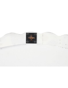 Décoration murale DKD Home Decor Finition vieillie Naturel 120 x 3 x 120 cm Blanc Indien 2