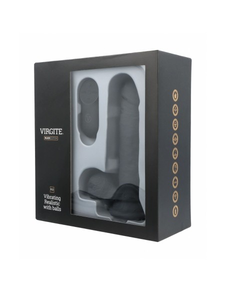 Gode réaliste Virgite R12 Noir 14,4 cm