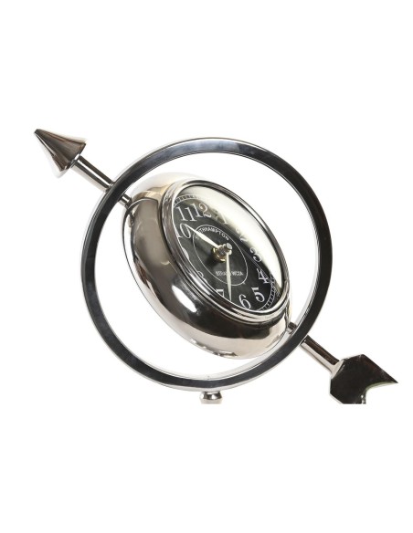 Horloge de table DKD Home Decor 23 x 8 x 30 cm Argenté Aluminium
