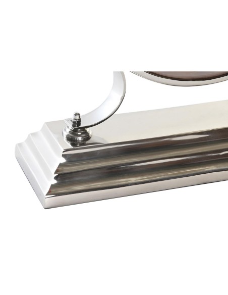 Horloge de table DKD Home Decor 30 x 9,5 x 33 cm Naturel Argenté Aluminium Bois de manguier Traditionnel