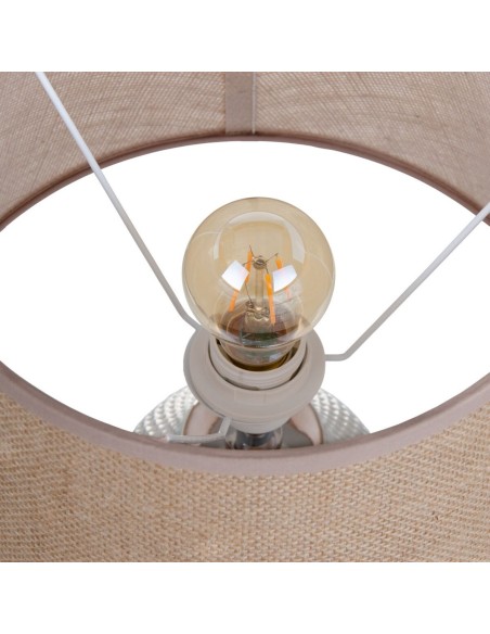 Lampe de bureau Beige Argenté Toile à sac Céramique 60 W 220 V 240 V 220-240 V 26 x 26 x 49,5 cm