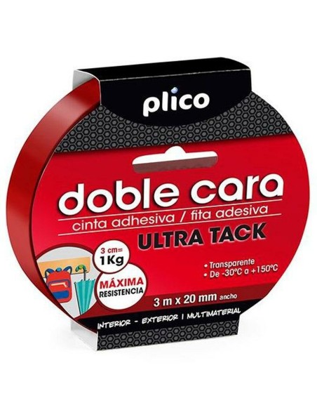 Ruban adhésif double face PLICO Ultra Tack Transparent