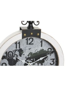 Horloge Murale DKD Home Decor 40 x 4 x 54 cm Verre Fer Bois MDF Mappemonde (2 Unités) 2